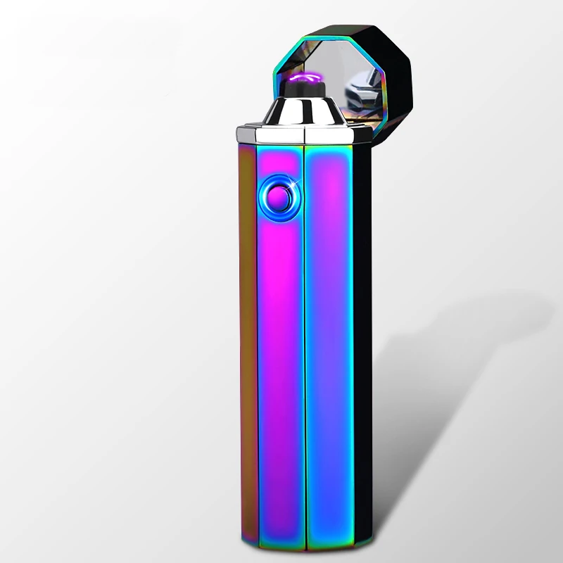 Сильный огонь двойная дуга USB перезаряжаемые зажигалки цилиндрические алмазные