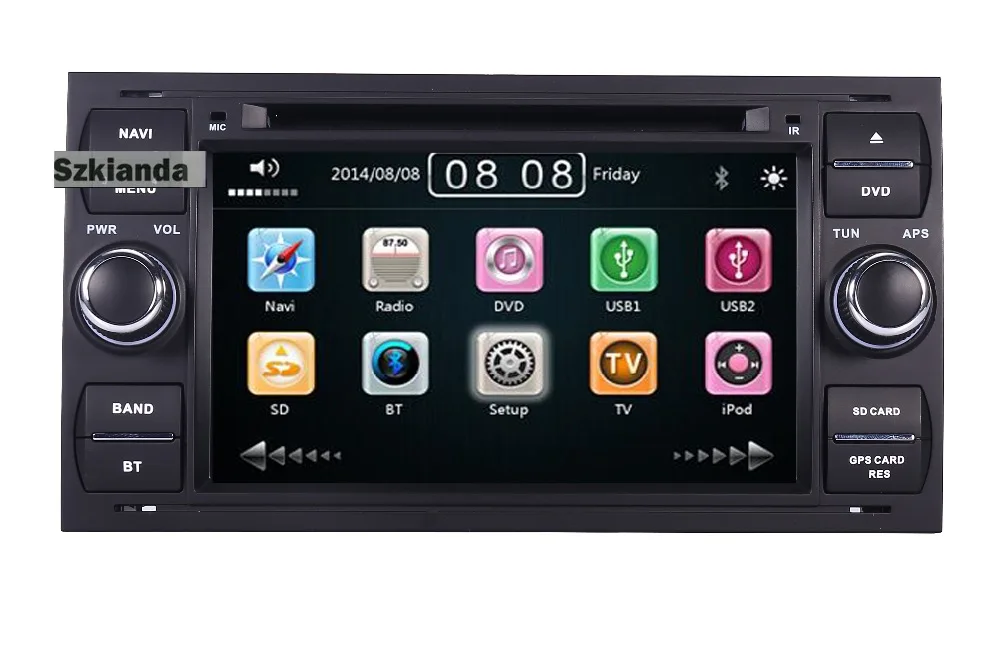 Clearance Black Piano 7 inch Capacitive Touch Screen Car DVD Player for Ford Focus Kuga Transit 3G Bluetooth Radio RDS USB SD Free GPS Map 0
