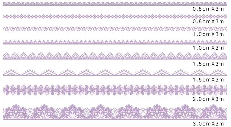 6 x Радуга 3 м DIY кружево васи клейкая бумажная лента маскирующая лента самоклеящаяся Лента Скрапбукинг для декора скрапбук фотоальбом - Цвет: Фиолетовый