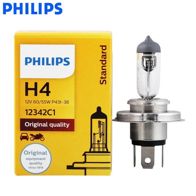 Philips H4 9003 12V 60/55W P43t Original Quality Car Headlight Standard  Bulbs Halogen Lamps ECE Approve 12342 C1, 1X - AliExpress