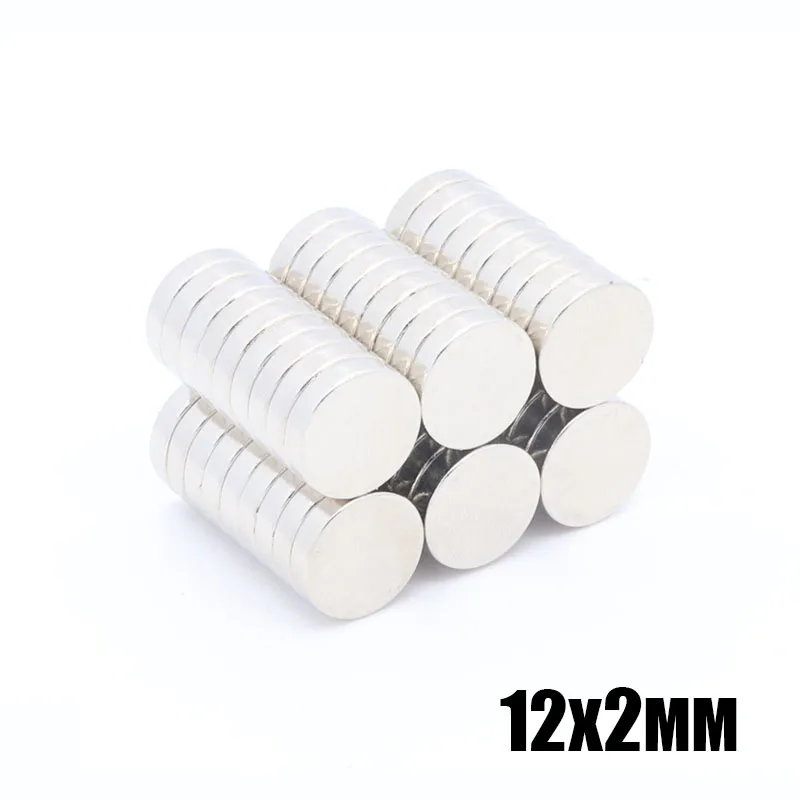 

50pcs 12x2 mm Neodymium magnet Rare Earth small Strong Round permanent 12*2 mm fridge Electromagnet NdFeB nickle magnetic