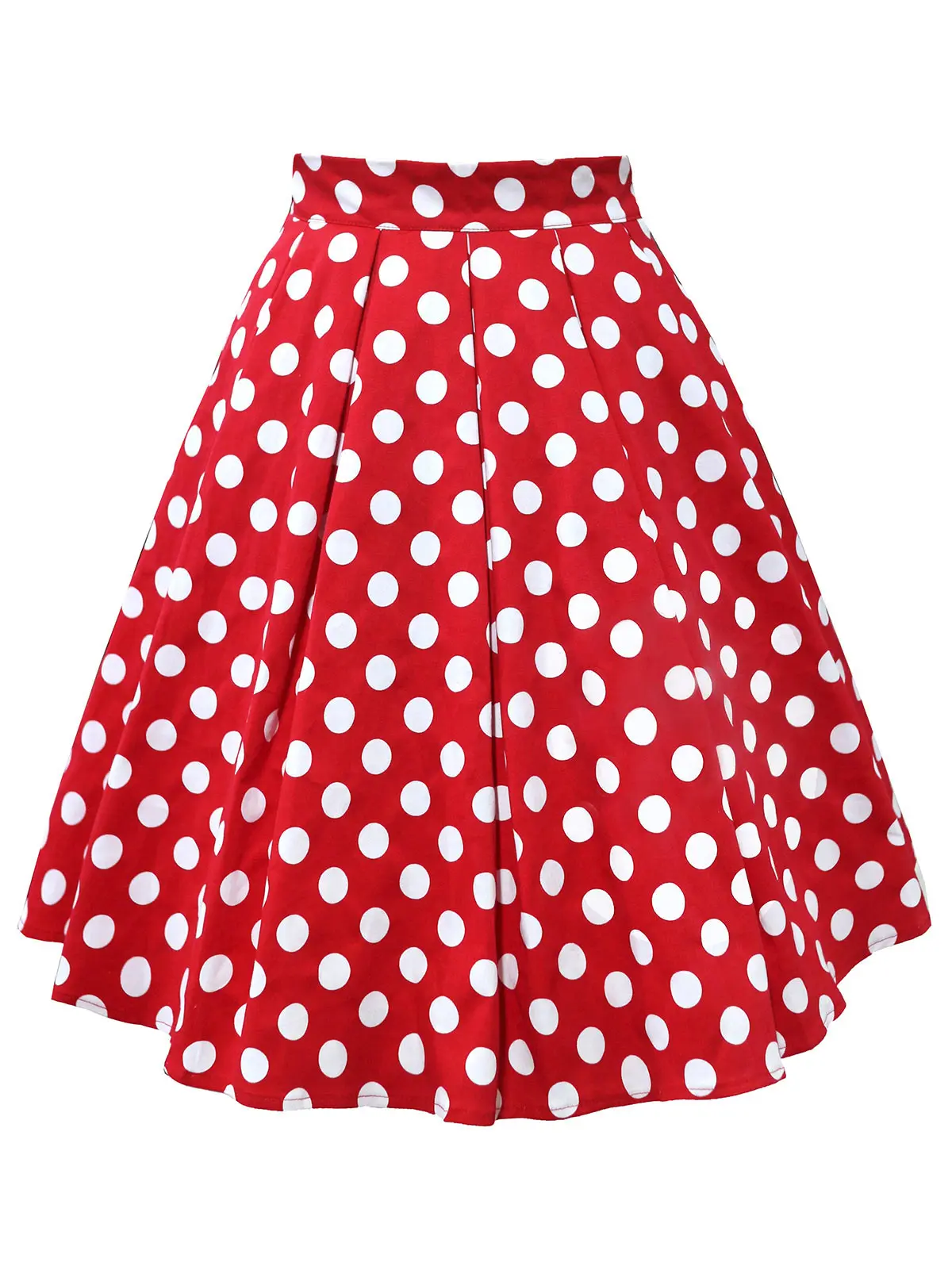 Wiplao хлопковая Летняя женская юбка красный черный белый горошек Высокая талия винтажная пачка короткая юбка faldas mujer повседневные Свинг миди юбки - Цвет: Ruby Red