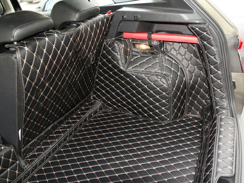 luxury wearable fiber leather car trunk mat for skoda kamiq car accessories