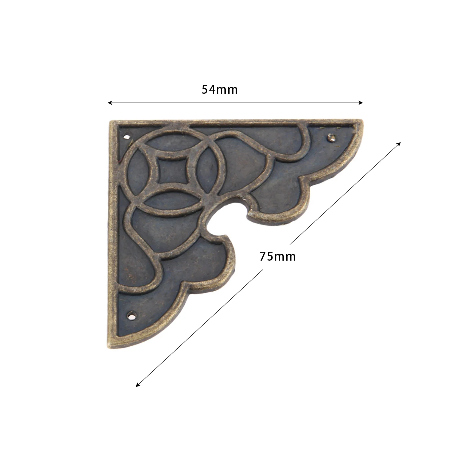 2Pcs Antique Bronze Decorative Protectors Zinc Alloy Wooden Box Protector Album Menu Folder Corner Protectors