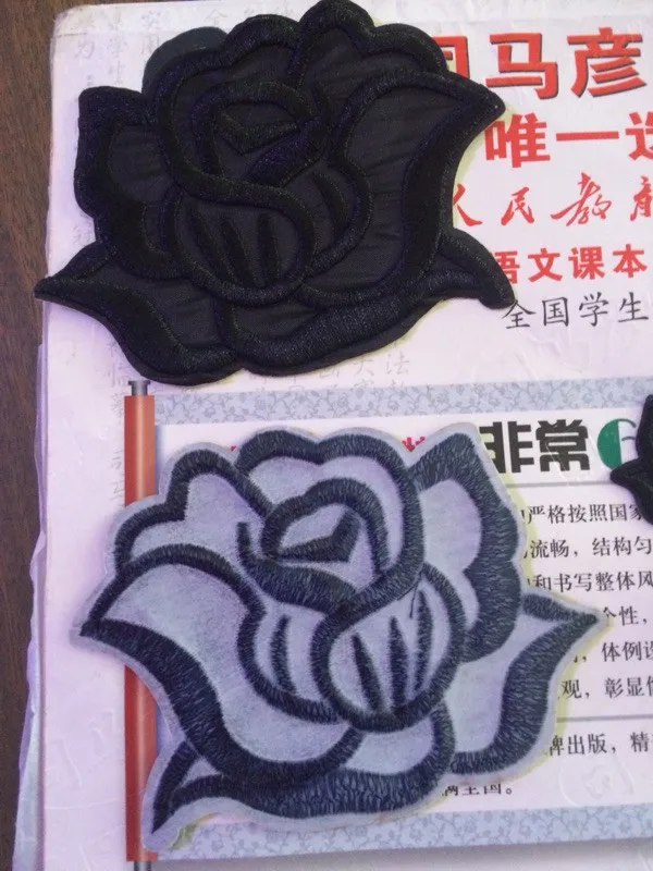 Lace Flowers Black White and Pink 3 sizes Iron on Cloth Patches - Buyers Show 2