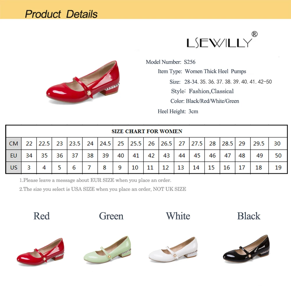 Lsewilly/Женская обувь толстый каблук женские туфли-лодочки Модные круглый носок с постепенным увеличением Милая обувь для учащихся lalies осень плюс Размеры 28-50 S256