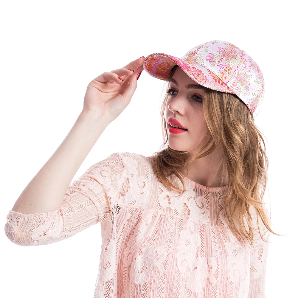 Silks satin CAP fashion Women Colorful flower rhinestone Baseball Cap snapback Adjustable 2018