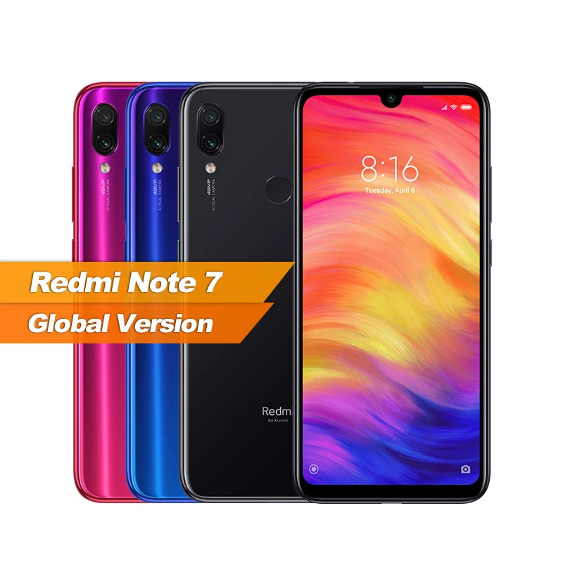 XIAOMI Cellular мобильный телефон Redmi Note 7 3 ГБ 4 ОЗУ 32 Гб 64 128 ПЗУ полноэкранный смартфон 4000