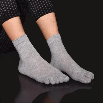 

Autumn Men Socks Men's Five Finger Solid Cotton Medium Meias Casual Cloven Man 1 Pair Toe Sock Calcetines Ankle Winter W024