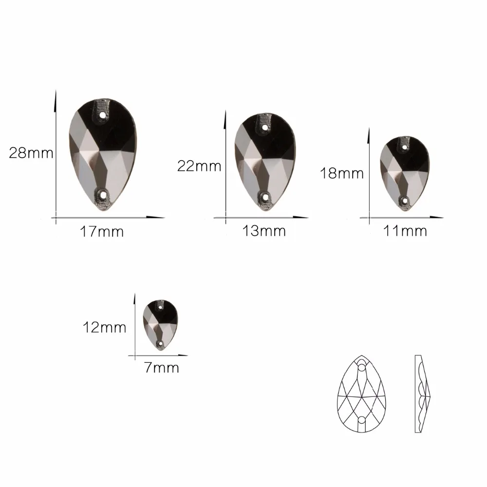 Jet низ падение Стразы больше размеров A3230 пришить Камни Кристалл Вышивание кристаллы вставить Стекло плоской задней Стразы