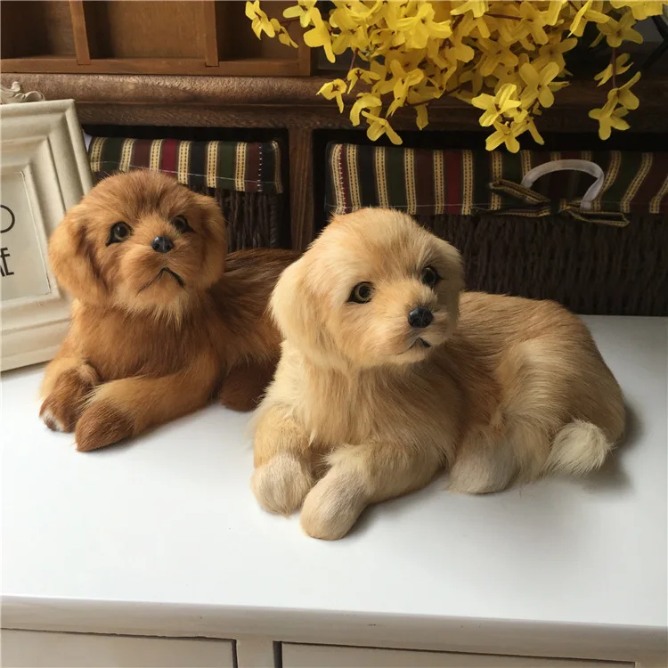 

home plush animals table decoration lifelike simulation dogs dolls realistic crouching puppy models children birthday gifts toys