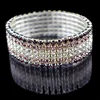 High Quality Fashion 6 Row wide Stretch Crystal Bracelets & Bangles 5 Colors Bracelets For Women Jewelry Girl child Bracelets 4