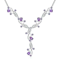 GEM'S BALLET 6.39Ct Natural Amethyst Bridal Necklace 925 Sterling Silver Gemstone Wedding Necklace For Women Fine Jewelry - Image 6