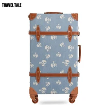 Travel tale 2" 24" дюймов в стиле ретро с черепом чемоданы на колесах и красивые женские туфли в винтажном стиле; чемодан на колесиках на колесе