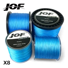 JOF рыболовная леска 8 нитей 100 м 300 м 500 м 1000 м синий 22LB-78LB PE плетеная рыболовная леска Карп Рыболовная плетение сверхпрочная леска