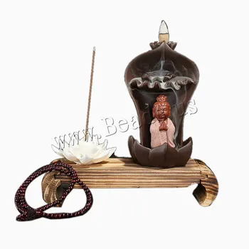 

Backflow Incense Burner Incense Holder Aromatherapy Ceramic Buddhist Kuanyin Zen Censer + 10Pcs Incense Cones