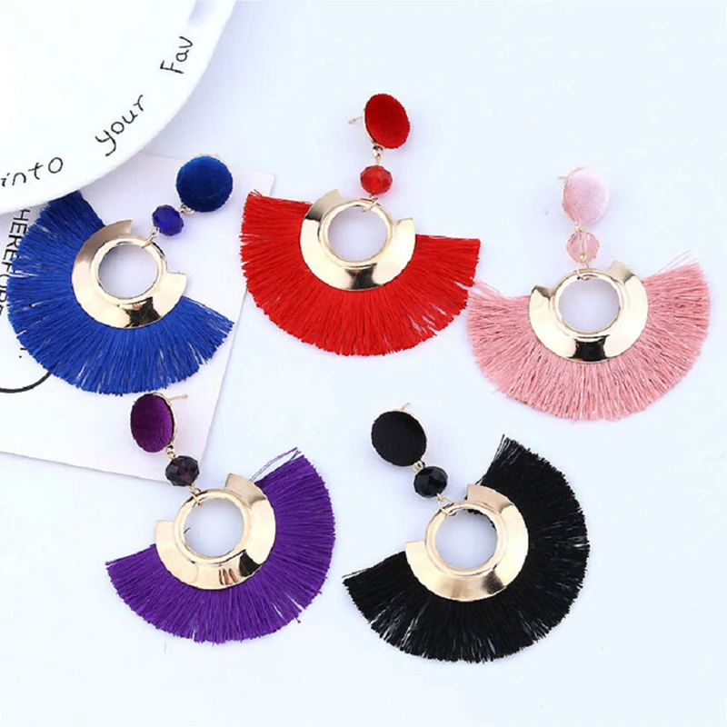 Fashion Tassel Earrings For Women 2019 NEW Bohemian Dangle Earring Female Handmade Statement Drop Jewelry Hot Sale