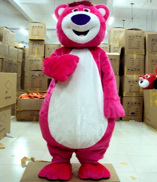 Розовый медведь Lotso маскарадный костюм Взрослый персонаж костюм Необычные Вечерние платья милые куклы mascotte costum КОСПЛЕЙ НАРЯДЫ взрослый размер - Цвет: Bear