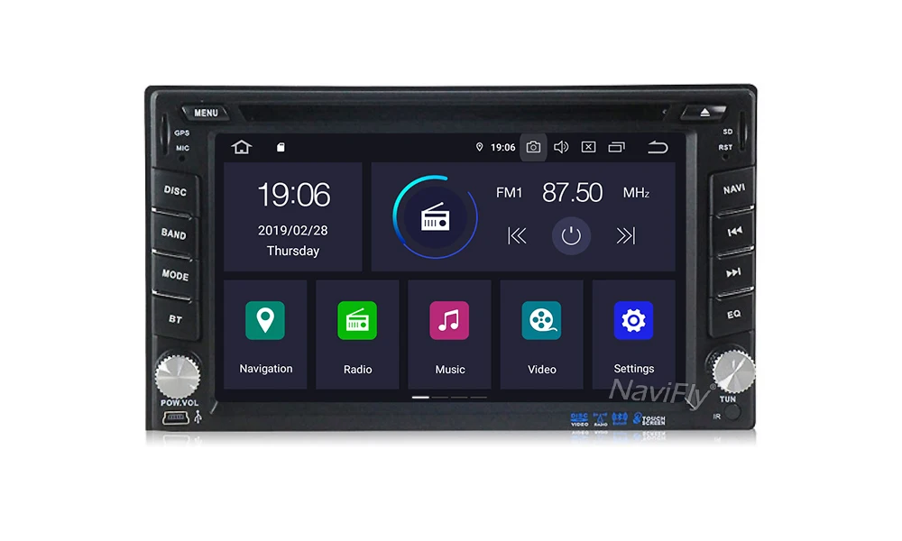 Discount Navifly android9.0 car gps navigation multimedia for Universal auto Stereo nissan vw kia toyota radio with DSP wifi carplay 13