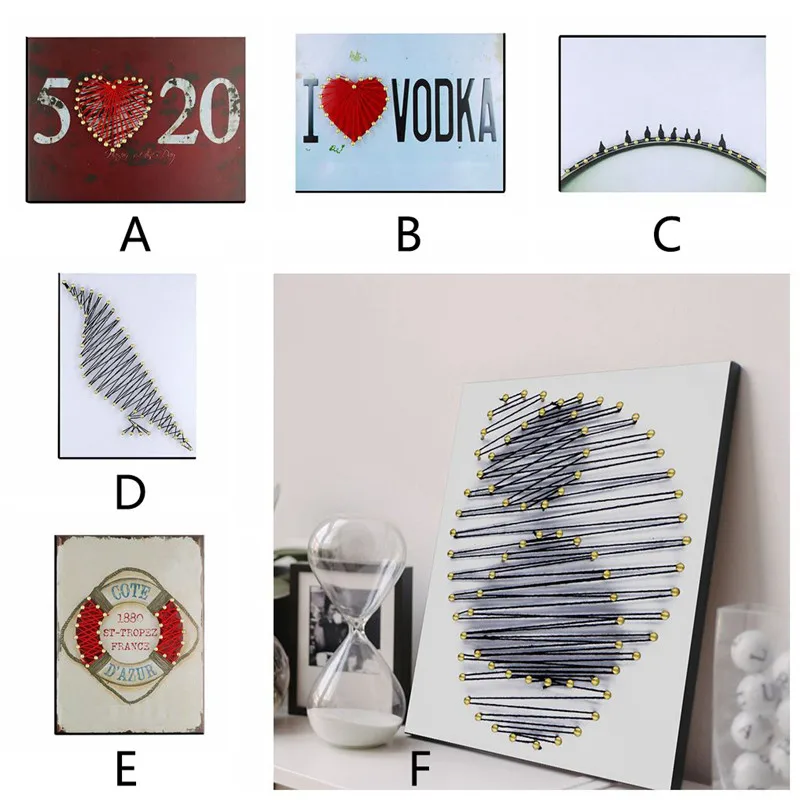 

Vintage Handcraft DIY Rope Painting Three-Dimensional Decorative Painting Winding Creative Manual Knitting Cords Gift
