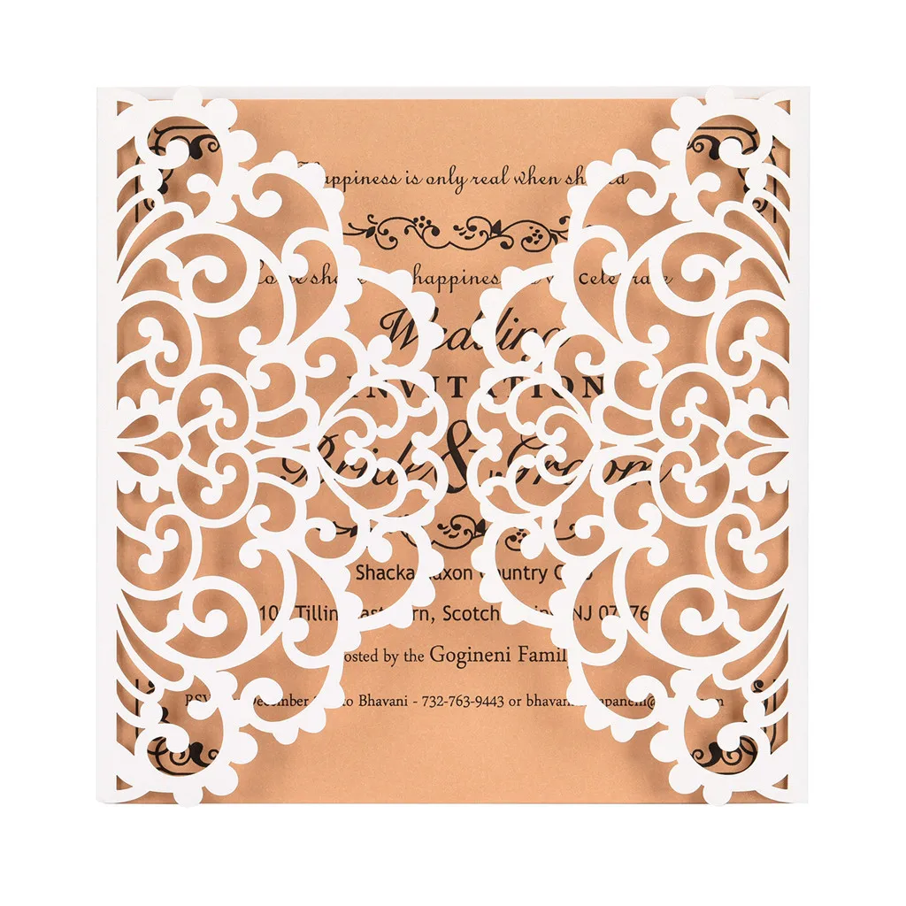  European Openwork Wedding Invitation Creative Birthday Card Invitation 10pcs Invitation Card Pearle - 33054113833