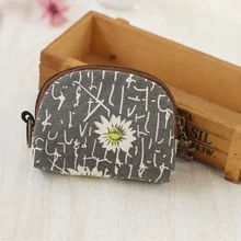 Холщовый женский кошелек для ключей с цветочным принтом, детский маленький мешочек, Детская мини-сумка для денег, Женский кошелек, carteira feminina, для девочек и мальчиков