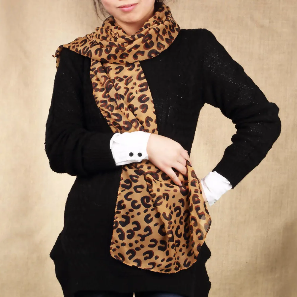 Новые квадратные шарфы Модный дизайн длинный сексуальный леопардовый шарф женский теплый животный принт шаль с леопардовым рисунком