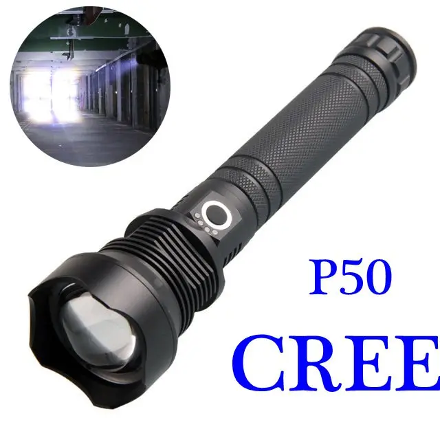 

Super bright powerful microusb led P50 Zoomable flashlight adjustable Lantern hunting Torches