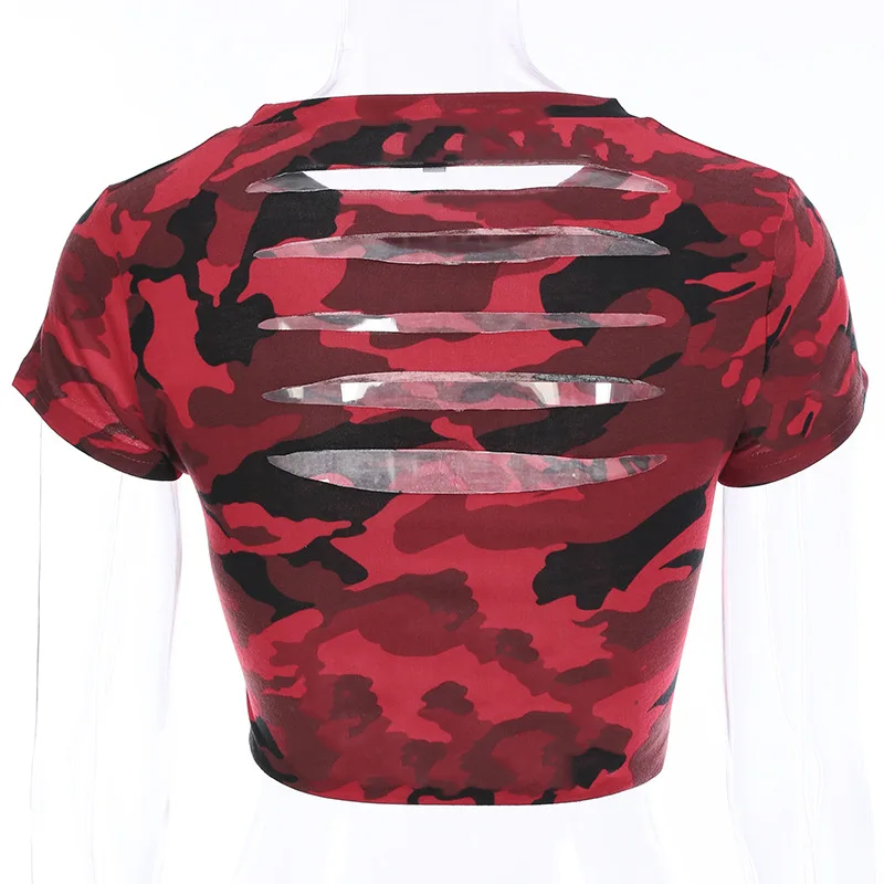 Сексуальная камуфляжная Женская Спортивная футболка, укороченный топ для йоги, быстросохнущая футболка для бега, спортивные майки, топ для спортзала, спортивная одежда