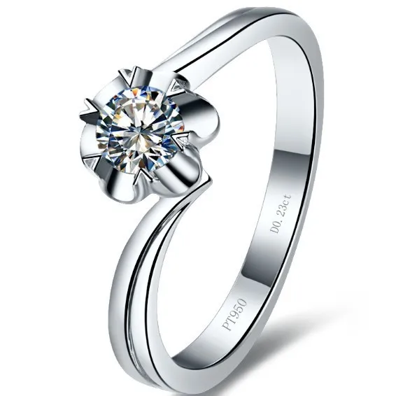 0.25CT Snow Flake Style Solitaire Moissanite Femal...