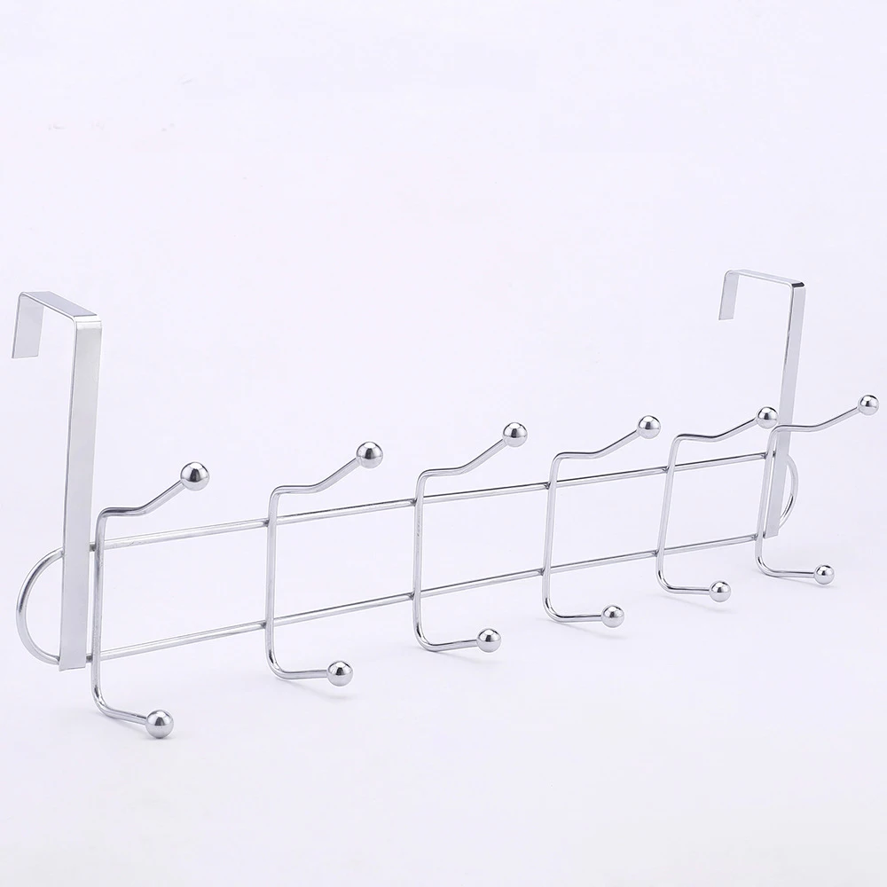

Over the Door Stainless steel Hook Storage Rack Hanger Holder Organizer 12 Hooks Ideal for Coats Hats Robes Towels