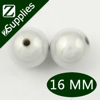 

Acrylic Beads Jewelry wholesale, 16mm White Round Smooth Miracle Beads, Perle Magique