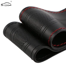 15 inch/38 cm PU Leather Car Steering Wheel Cover Anti-slip O SHI CAR Steering-Wheel Braid Stitch On Wrap With Needle Thread 15 inch/38 cm PU Leather Car Steering Wheel Cover Anti-slip O SHI CAR Steering-Wheel Braid Stitch On Wrap With Needle Thread