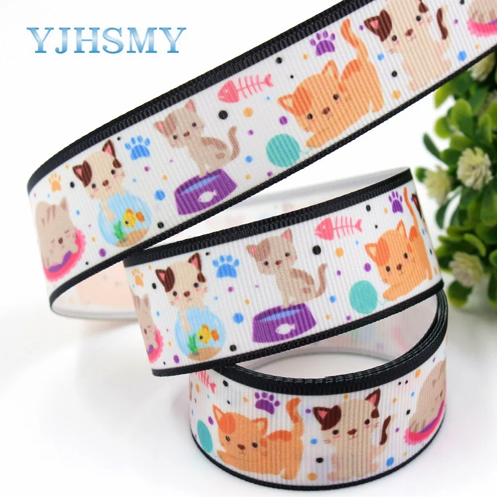 YJHSMY 181131 25 мм 10 ярдов мультфильм печатных grosgrain ленты DIY ручной работы свадебные