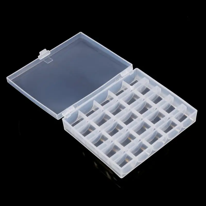 

Plastic Empty storage box Bobbins Transparent sewing bobbin Clear sewing Organizer Case Holder Space Save Jewelry 25 Slot