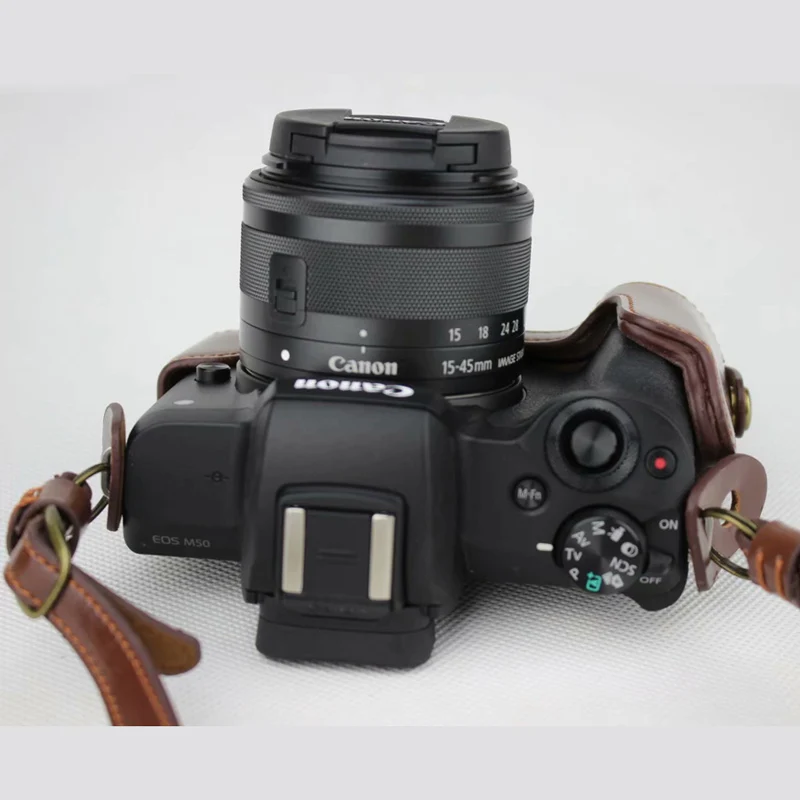 Чехол из ПУ кожи для камеры Canon EOS KISS M 15 45 мм|Сумки фото-/видеокамеры| |