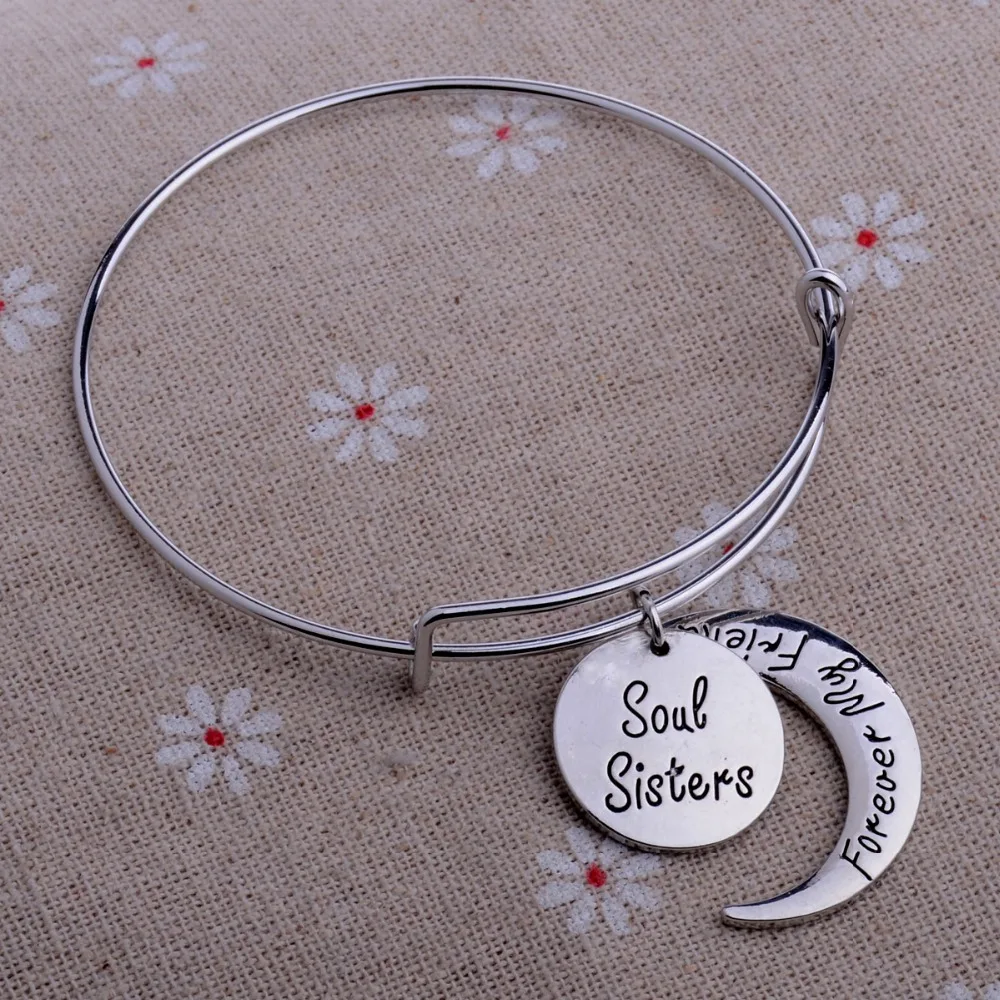 Браслет с подвеской Soul Sister Forever My Friend Moon ювелирное изделие для женщин и друзей