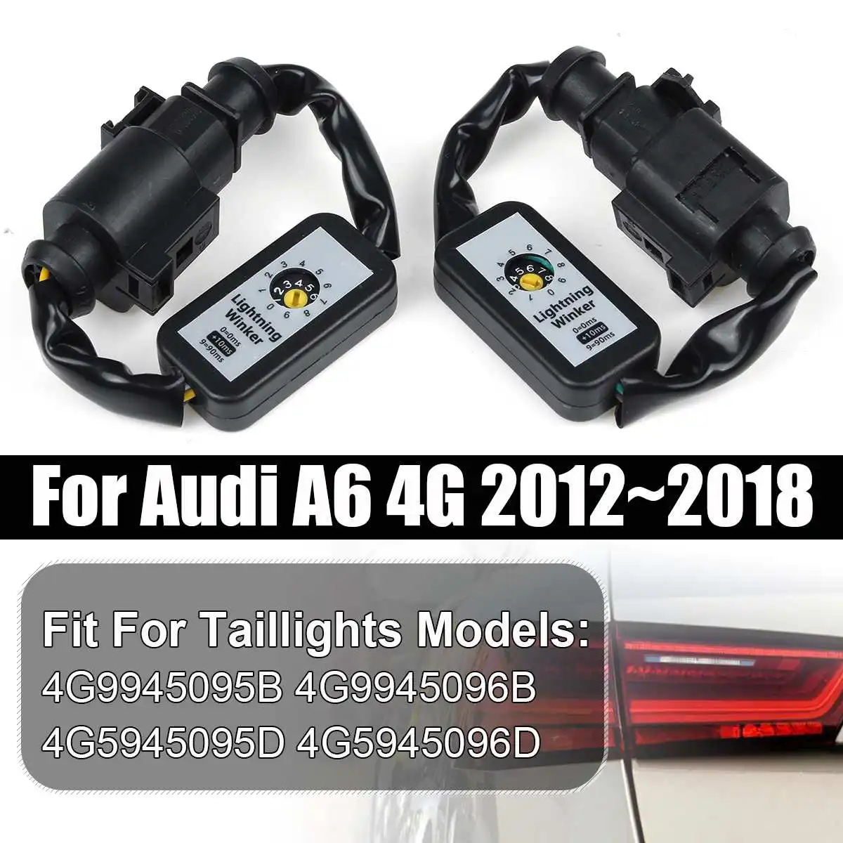 

NEW 2Pcs Black Dynamic Turn Signal Indicator LED Taillight Add-on Module Cable Wire Harness For Audi A6 4G 2012~2018 Tail Light