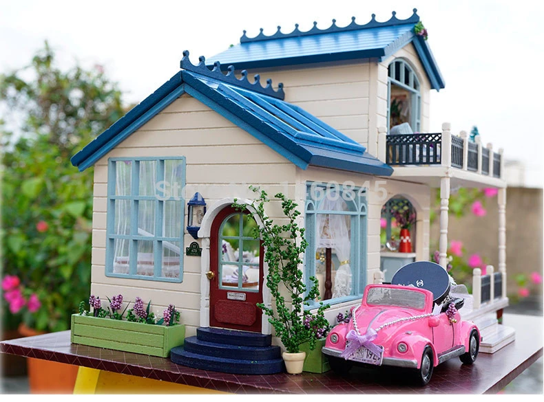 ドールハウス手組み立て木の家小屋ミニドールハウス家具アクセサリーおもちゃロフト寝室スーパースポーツカー Doll House Accessories Aliexpress