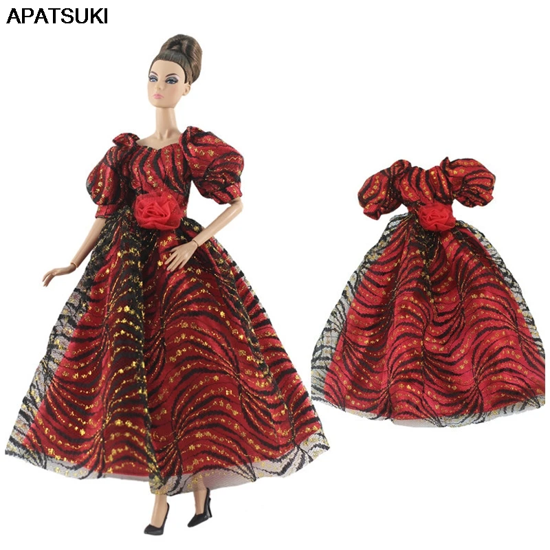 

Red Fashion 1/6 Doll Clothes For Barbie Doll Princess Party Dress Gown For Barbie Doll Outfits 1:6 Doll Accessories Kids Toy