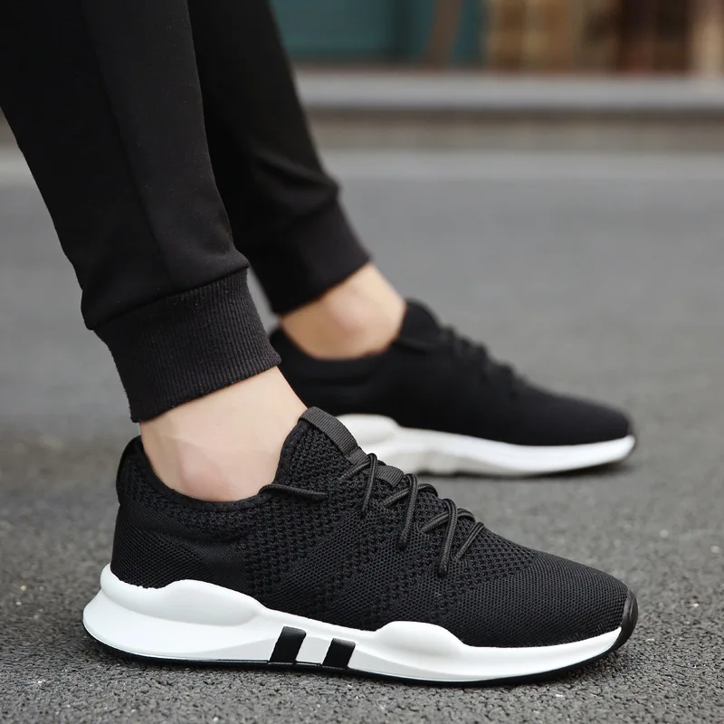 

Men's shoes sports flying woven breathable running tennis fitness casual shoes 2019 new men's shoes students 39-44