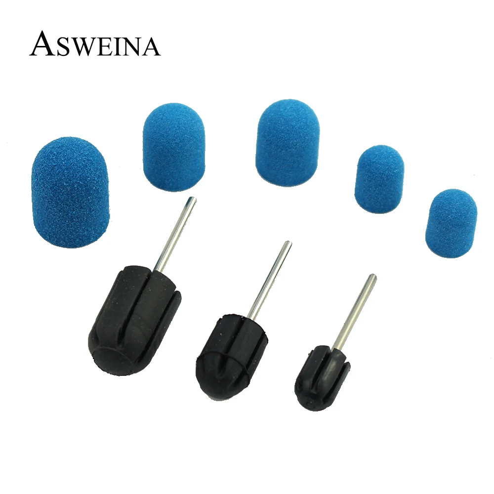

1pcs Blue Electric Sanding Caps Nail Drill Block Caps 150 Grits Mandrel Grip Manicure Pedicure Tools Accessories