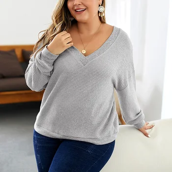 

Winter fashion long sleeve loose sweater knitting pullover Autumn winter long sleeve 2019 plus size sweater women pull femme