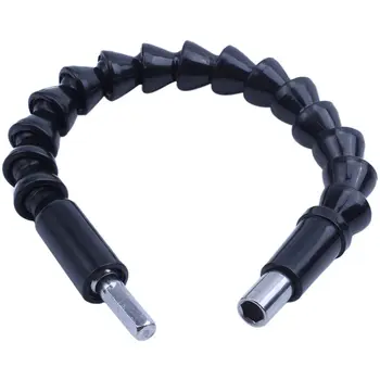 

30cm Flexible Screwdriver Drill Shaft Drive Bit Extension Extender Link Snake Black