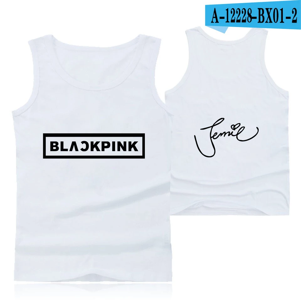 Повседневное майка на бретельках жилет Blackpink harajuku Бодибилдинг Gymclothing летняя майка с бретелями мужской фитнес Для мужчин/Для женщин BAMBAM - Цвет: white