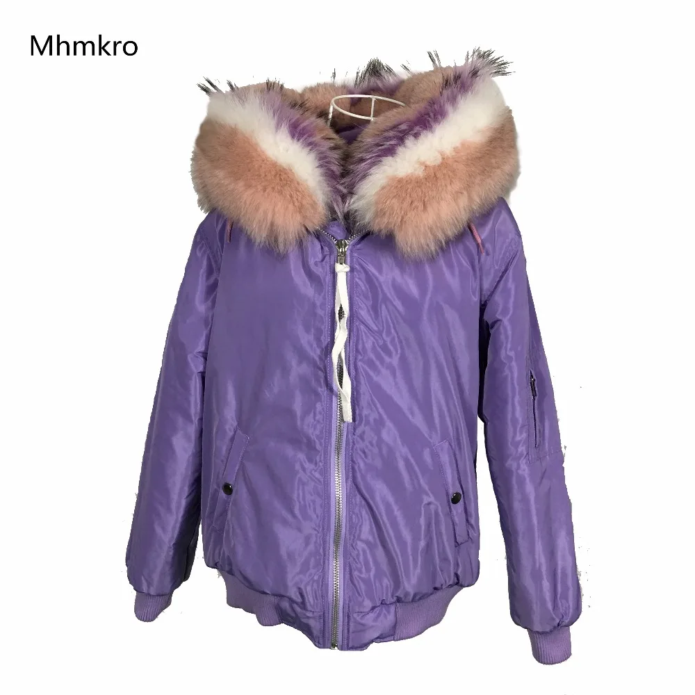 High fashion street women's purple winter jacket female warm elegant