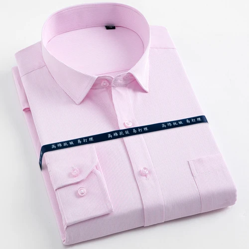 Мужская классическая Однотонная рубашка с длинным рукавом, с накладным нагрудным карманом, деловая, офисная, белая мужская рубашка - Цвет: 3012-12