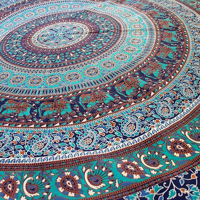 Indian Mandala Home Decor Bohemian Elephant Bedspread Blanket - Image 4