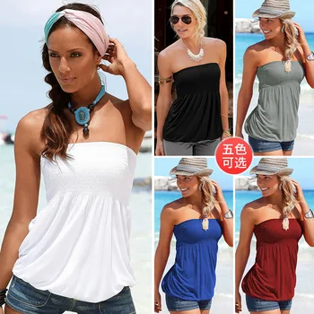 Summer Beach Tops White Shirt New 2019 Sexy Off Shoulder Strapless Women T shirt Tops Female Casual T Shirt Plus Size Clothing convertible off the shoulder t shirt