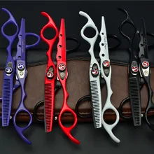 2 шт. 6,0 ''17,5 см 440C профессиональные человеческие ножницы для стрижки волос Парикмахерские ножницы+ истончение ножницы Инструменты для укладки волос Z1019